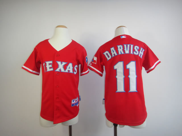 Youth Texas Rangers #11 Darvish Red MLB Jerseys